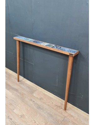 Normadia Doğal Ağaç Çerçeveli 102X12 cm Dresuar, Antik Limra Taşlı Renk