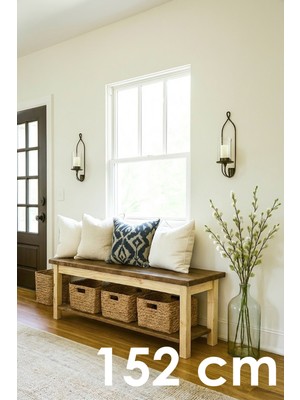 Normadia Doğal Ahşap Hol ve Antre Bankı, Şık ve Işlevsel Ev Dekorasyonu