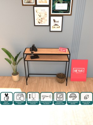 Normadia Şık Çok Raflı Kahve Köşesi, Siyah Atlantik Çam, 100 Cm, Modern Tasarım