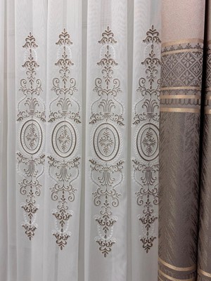 Nivemes Home Nivemeshome  Aspera Ekru  1/3  Pileli Tül Perde Apm