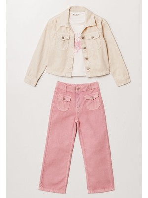 Alg KIZ ÇOCUK CEP DETAYLI DOKUMA TAKIM 3 PARÇA