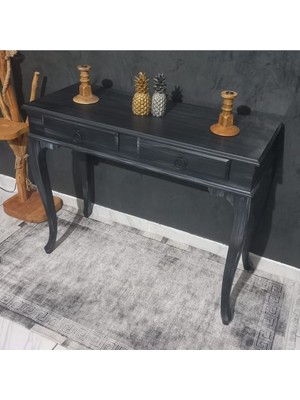 Normadia 100 cm Siyah Eskitme Çekmeceli Şık Dresuar