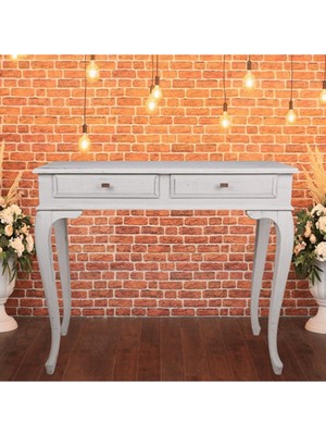 Normadia 100 cm Gri Eskitme Ahşap Çekmeceli Şık Dresuar