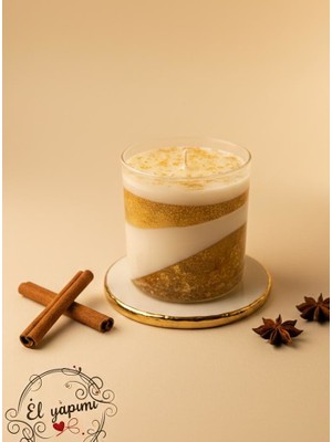 Waxera Özel Tasarım El Yapımı Gold Serisi - Soya & Jel Karışımlı El Yapımı Dekoratif Mum - Sedir Kokulu