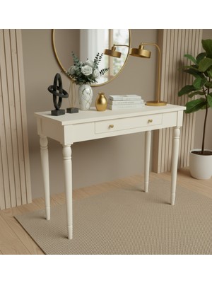 Normadia 100 cm Masif Tornalı Krem Dresuar, Şık ve Dayanıklı Tasarım