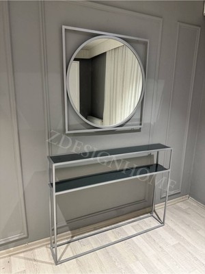 Normadia Şık 85 cm Ayna ve 90X20X120 cm Gümüş Dresuar Takımı