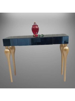 Normadia Kayın Tombul Dresuar, Gold Füme Cam Kaplama, El Yapımı Mdf Tabla