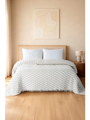 Soley Cuadro | 3 Kat Müslin Yatak Örtüsü & Yorgan | Bej | 170X220 cm