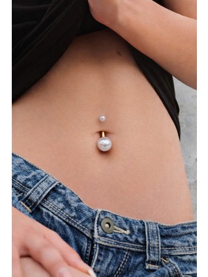 Sacce Scarves & Accessories İncili Göbek Piercingi Çelik Gold
