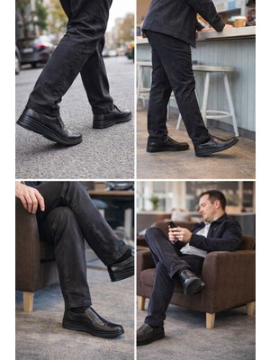 Liarca L Flex Comfort 101 Hakiki Deri Ortopedik Rahat Bağcıksız Günlük Büyük Beden Erkek Ayakkabı