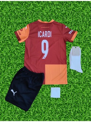 Moda Yeni Gâlâtâsârây Mauro Icardi Sarı Parçalı Çocuk Forması Full Set