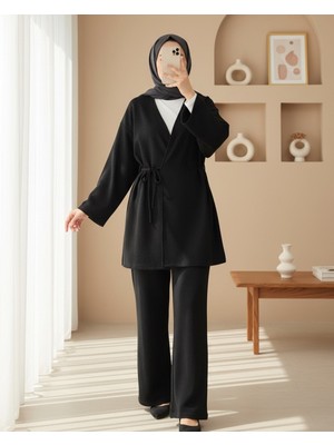 Modamorfo Çapraz Bağlamalı Selanik Kimono Takım -Antrasit