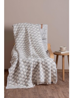 Soley Cuadro | 3 Kat Müslin Tv Battaniyesi | Bej | 140X170 cm