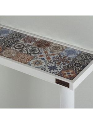 Normadia Şık Beyaz Masif Dresuar, 122X20CM, Zarif ve Modern Tasarım