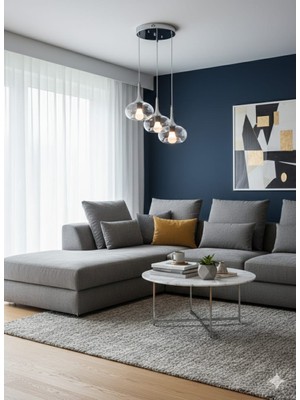 Delf Yapı Sarkıt 3 Lü Camlı Avize Şık Modern Avize