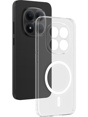 Vendas Xiaomi Redmi Note 15 Pro Plus Kamera Korumalı M-Safe Halka Tasarımlı Şeffaf Zore London Sert PC Kapak
