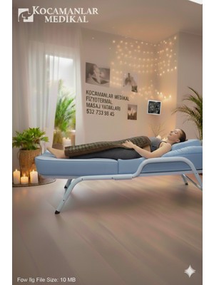 Masaj yatağı termal yeşim taşlı.  Renk bulut mavisi