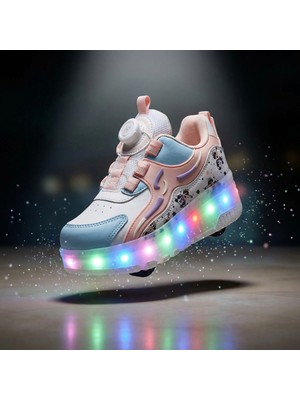 BURUNİ Le Style De Marie Buruni Kız Erkek Çocuk Patenli Işıklı Ayakkabı | Tekerlekli Spor Ayakkabı | LED Işıklı Çocuk Pateni
