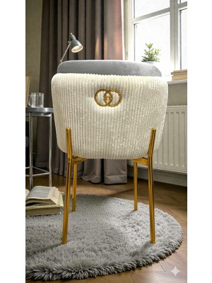 Msy Home 4 Kişilik Aura Gold Serisi Puffy Füme Modern Sandalye