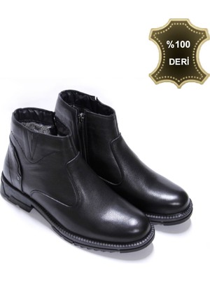Letao Father Hakiki Deri Fermuarlı Kürklü Erkek Bot