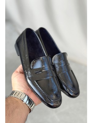 Kadın Olbin Düz Taban Babet - Siyah-Rugan