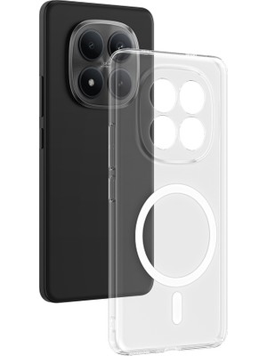 Vendas Xiaomi Redmi Note 15 Pro 5G Kamera Korumalı M-Safe Halka Tasarımlı Şeffaf Zore London Sert Pc Kapak