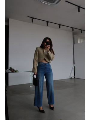 Özge Özgenç Gold Düğmeli Tüvit Ceket