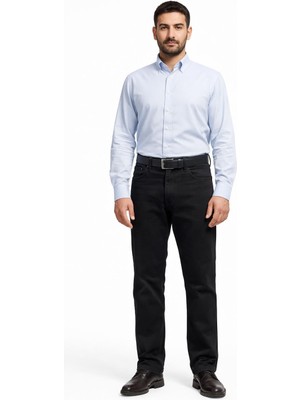 Haakmen Black Lee Denim Regular Fit Likralı Erkek Petek Desen Kot PANTOLON-5398