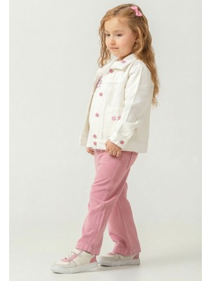 Alg KIZ ÇOCUK ÇİÇEK İŞLEMELİ BAYRAMLIK 3'LÜ TAKIM