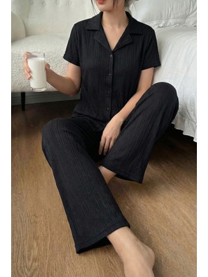 Madame Clara Önden Düğmeli Pegasus Kısa Kollu Kadın Pijama Takımı