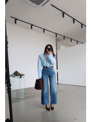 Özge Özgenç Taşlamalı Yüksek Bel Jean