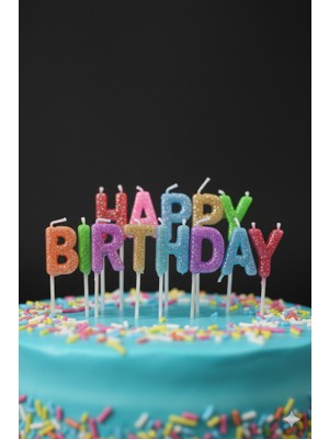 Deniz Party Store Mum Happy Bırthday Simli Kürdanlı Set Karışk Renk