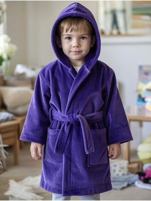 Le Gule Home %100 Pamuklu Kumaş Kız&erkek Çocukbornozu