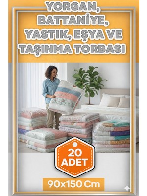 Erfa Plastik Ambalaj 90X140 cm 1.kalite Naylon Torba Büyük Boy Kalın Yorgan Yastık Battaniye Poşeti Eşya Koymalık