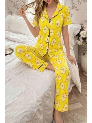 Madame Clara Önden Düğmeli Milan Kısa Kollu Kadın Pijama Takımı