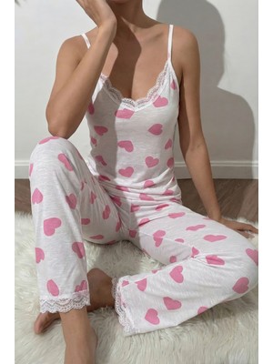 Madame Clara Dantel Detaylı Viscon Askılı Kadın Pijama Takımı