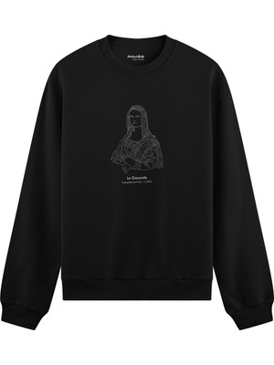 The Lucid Lab La Gioconda Oversize Sweatshirt - Siyah