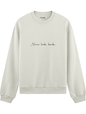 The Lucid Lab Never Look Back Oversize Sweatshirt - Beyaz