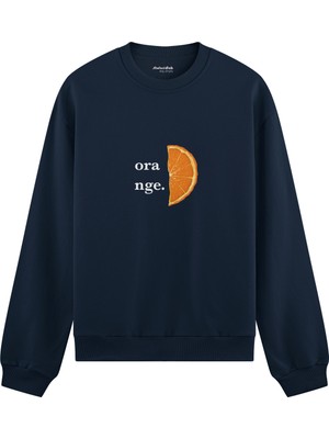 The Lucid Lab Orange Oversize Sweatshirt - Lacivert