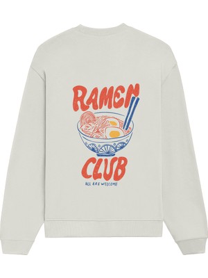 The Lucid Lab Ramen Bowl Club Oversize Sweatshirt - Beyaz