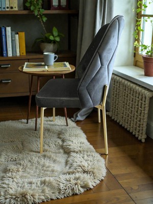 Msy Home 2 Adet Naz Serisi Gold Yönsüz Kumaş Lüks ve Modern Sandalye Seti