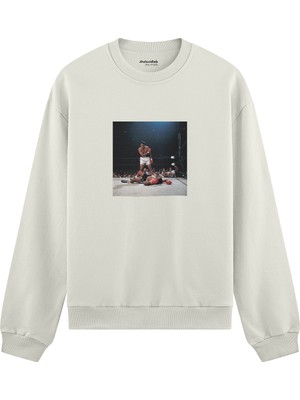 The Lucid Lab Muhammed Ali And Sonny Liston Usa 1965 Oversize Sweatshirt - Beyaz