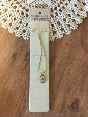  sedefli madalyon stil gold renk kolye