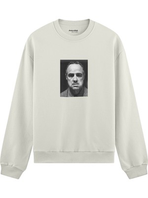 The Lucid Lab Marlon Brando / Godfather 1972 Oversize Sweatshirt - Beyaz