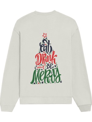 The Lucid Lab Merry Cat Moments Oversize Sweatshirt - Beyaz