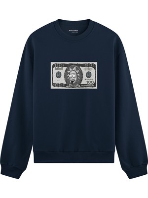 The Lucid Lab Morty Dollar Oversize Sweatshirt - Lacivert
