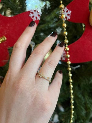 Asteria Jewelry Çiçek ve Inci Ayarlanabilir Yüzük