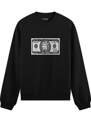 The Lucid Lab Morty Dollar Oversize Sweatshirt - Siyah