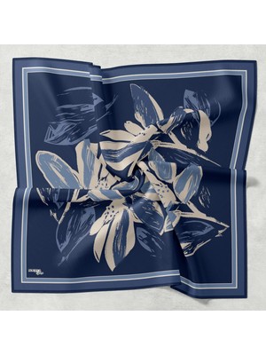 Bonjela Soft Eşarp Yonca Desen Lacivert