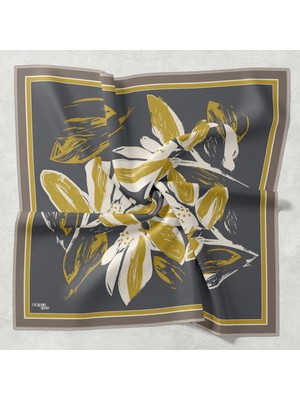 Bonjela Soft Eşarp Yonca Desen Gri